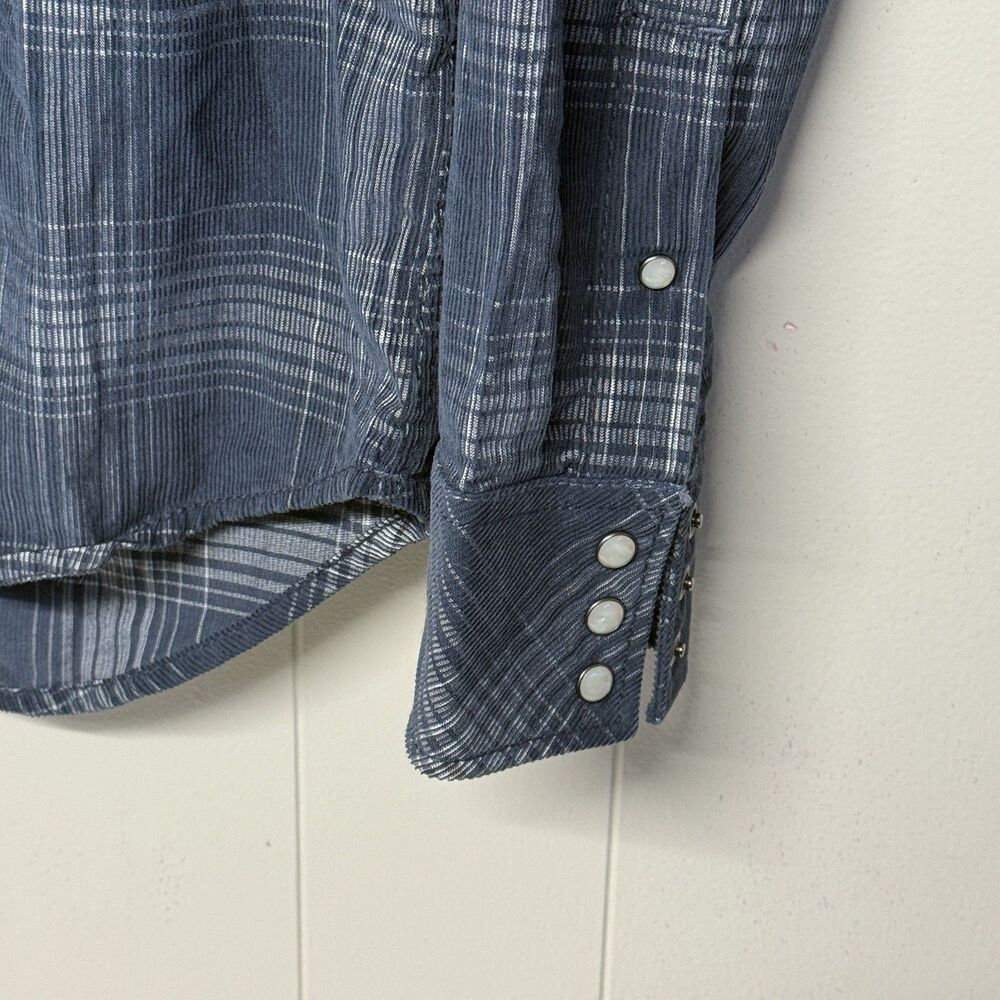 G Star Raw Corduroy Plaid Pearl Snap Button Long Sleeve Shirt Western Men S EUC - Picture 3 of 12